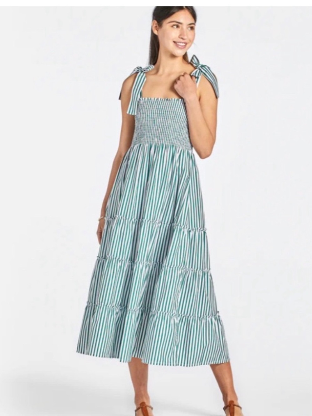 Maxwell and Geraldine Brooke Dress green stripe M